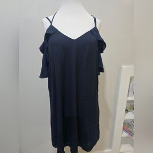 19 Cooper Lace Back Flutter Sleeve Sheath Mini Dress NWT sz Medium Blue